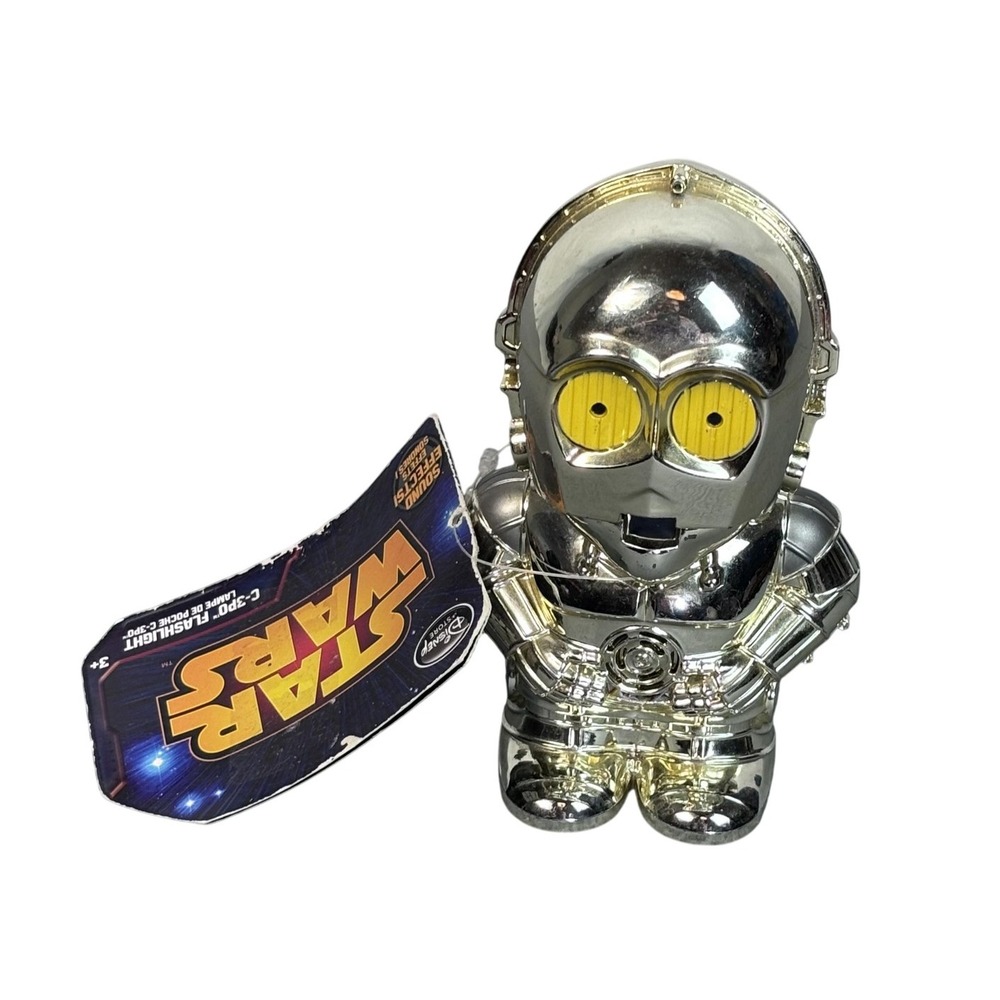 Star Wars C-3PO Flashlight Figure Sound Effects Disney Store Gold Light Toy